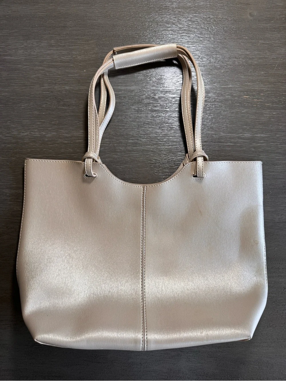 Neiman Marcus Light Gold Metallic Tote Bag
